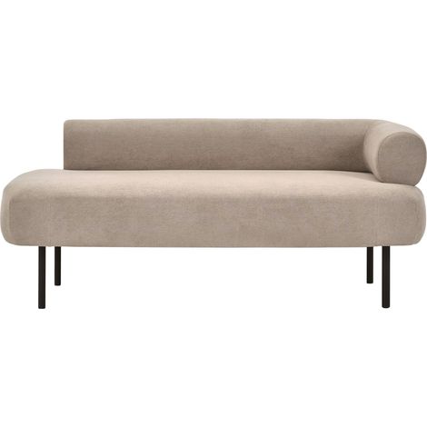 Chaise longue lato destro Rivestimento in tessuto poliestere Gambe in metallo Tortora Mirmande
