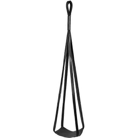 Panier suspendu élégant en cuir noir pour plantes d'intérieur/d'extérieur (1/5)