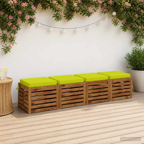 vidaXL 4-Piece Seat Cushions SOEST 4 pcs 100% Polyester Bright Green (1/5)