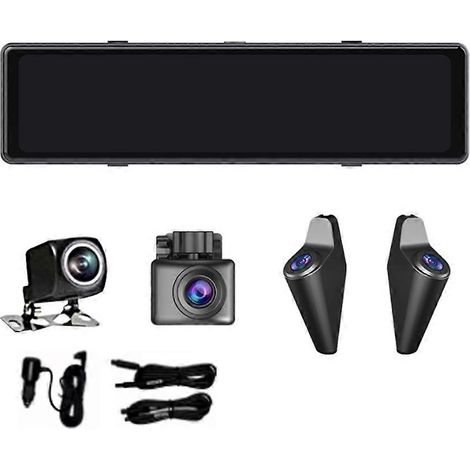 Caméra embarquée de 12 pouces avec rétroviseur, streaming multimédia, résolution 1080p, vision avant et arrière, assistance angles morts gauche et droite. (1/5)
