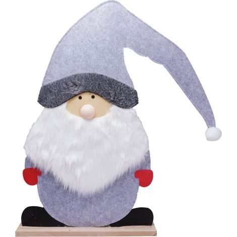 TrendLine Dekofigur Filz Weihnachtsmann 93 x 82 cm grau Dekofigur
