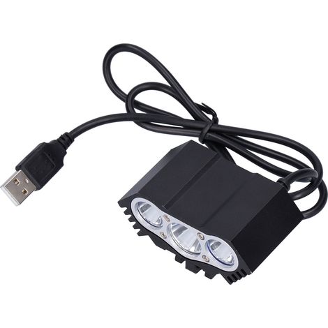 Éclairage vélo 3 LED haute luminosité, phare avant pour VTT alimenté par USB, idéal pour les sorties nocturnes. (1/5)