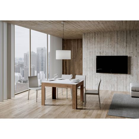 Tavolo Allungabile 120-180x90x77 cm Bibi Mix Bianco Frassino