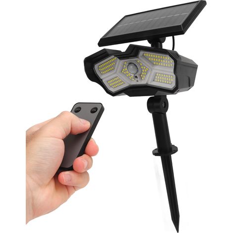 Projecteurs solaires d'extérieur, 2 modes de luminosité réglables, étanches, 2400 mAh, pour jardin, parc, maison, etc., 128 LED (1/5)