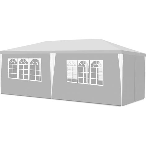 Randaco Tienda de camping 3x6 m Blanco, superficie 18 m², protección solar para jardín y camping