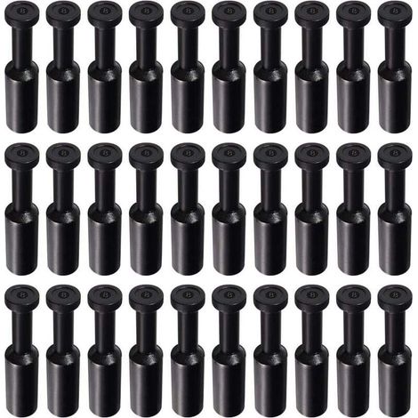 30 Pièces 8mm OD Obturation Pneumatique, Bouchons Raccords à Pousser, Lot de Bouchons d'obturation de Style Bouchon Pneumatique, pour Raccords de Raccordement de Tube de 8mm, Noir (1/4)