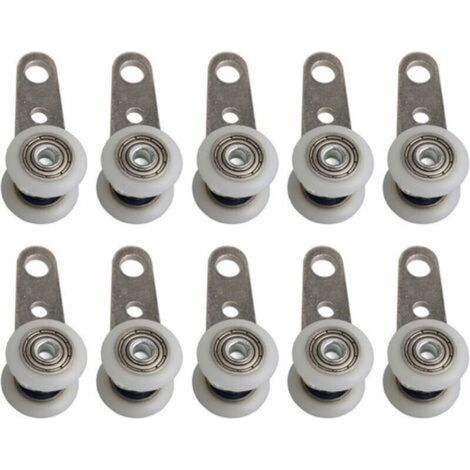 Schiebetürzubehör – Set mit 10 Rollen für Terrassen- oder Schiebetüren – Metall und Kunststoff – 4,5 x 1,9 cm (1/5)