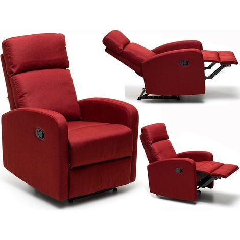 Poltrona con recliner manuale mirella rosso (1/5)