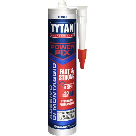 Adesivo di montaggio multiuso veloce ultra resistente Bianco Tytan Power Fix Fast & Strong - FIX2 TurboGt 290 ml (1/4)