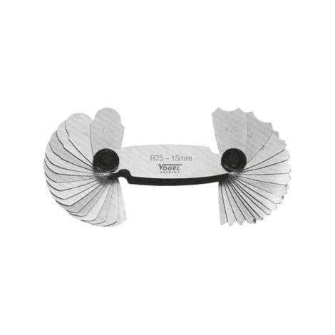 Vogel Germany Radienschablone 16 Blatt Messbereich 7,5-15,0mm Radienlehre 472106