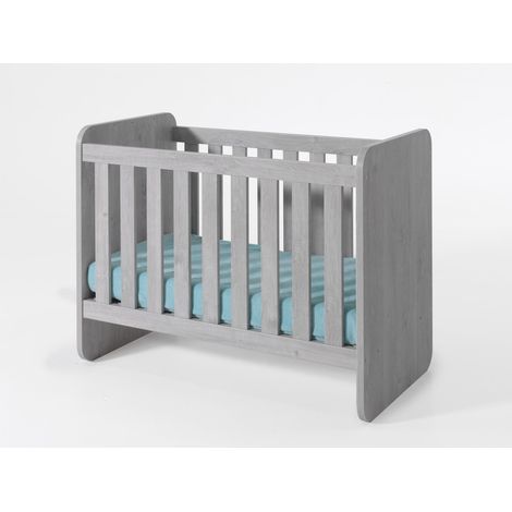 Letto bambino robusto 60x120 trasformabile in letto per ragazzi 90x200 colore grigio effetto legno (1/3)