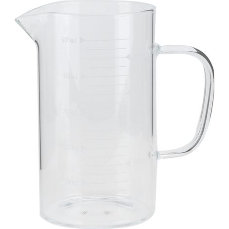 Tasse à Mesure en Verre Borosilicate avec Couvercle, Résistante à la Chaleur pour Cuisine et Hôtel (500ml) (1/5)