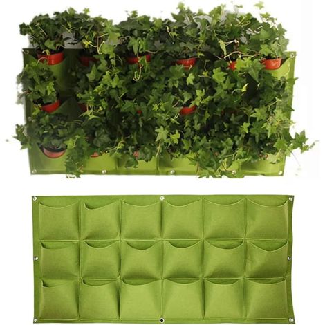 SHINING HOUSE Poche de Plante Murale Sacs de Culture Muraux 18 Sac de Plantation Suspendu Horizontal Poches de Jardinière pour Jardin Décoration de La Maison