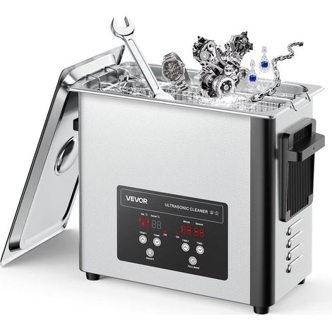 Nettoyeur à ultrasons 6L 40 kHz – température 0–80°C – acier inoxydable – nettoyage montres, bijoux et pièces de monnaie (1/5)