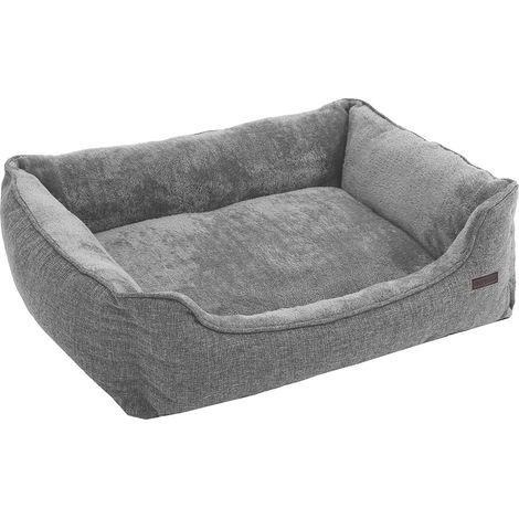 Cesta de peluche extraíble para cama de perro 90 x 75 x 25 cm gris 120000790