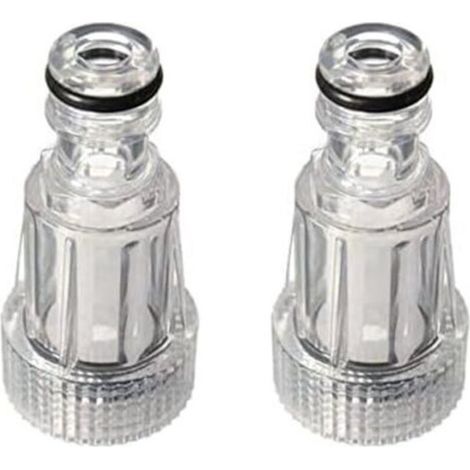 CSPARKV （3×3×6.4cm）Lot de 2 filtres à eau pour jardin, pompe de jardin et irrigation de jardin et maison – Entrée filetage intérieur 3/4" – Sortie 1/2" raccord de jardin – Raccord enfichable