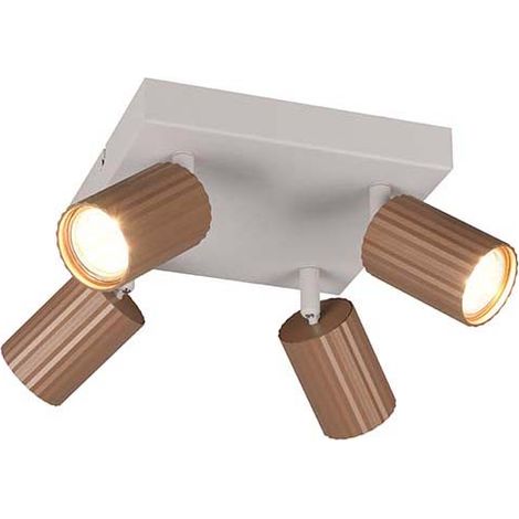 Deckenstrahler Spotleuchte Deckenlampe Metall coffee braun 4-flammig GU10 B 20cm