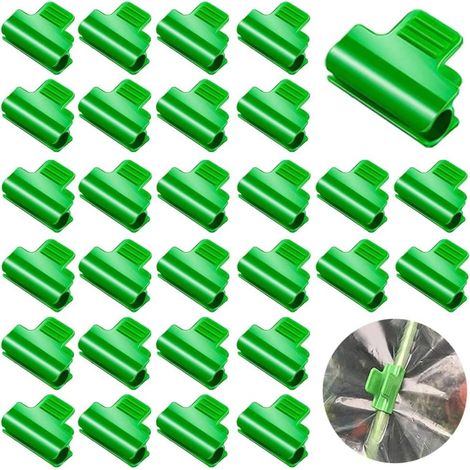 50 Pièces Clips pour Serre 11mm Clip pour Tige de Tube de Serre Clip de Film de Serre Pince à Effet de Serre Pince à Filet en Plastique Clip de Fixation pour Serre (1/5)