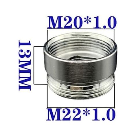 BelleRise - Raccord fileté en acier inoxydable M22 à M20 pour robinet d'eau femelle M20 (1/5)