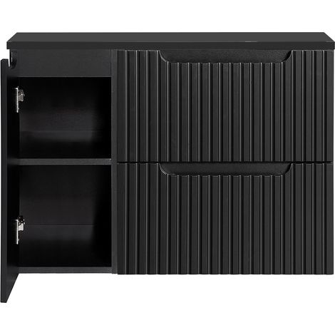 Waschtisch-Unterschrank 90cm, in schwarz, NEWPORT-56-BLACK (1/5)