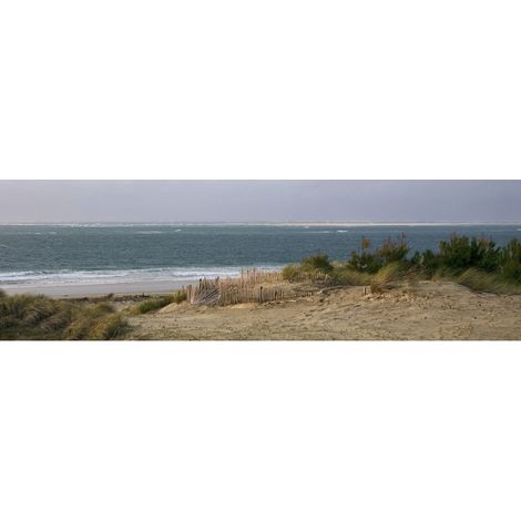 Tableau sur toile plage d'Arcachon 45x135 cm - Impression sur Toile Murale Décorative - Image imprimée en HD sur Toile - Toile sur Châssis en Bois FSC - Fabriqué en France (1/4)