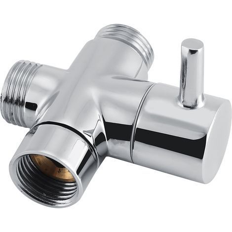 3-Wege-T-förmiges Chrom-Duschventil – Umsteller und Absperrventil für Bidet, WC und Brause (1/5)