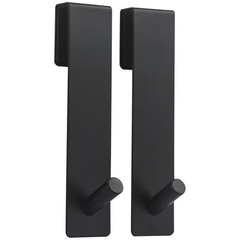 2 percheros para mampara de ducha NOKO Negro mate MSV
