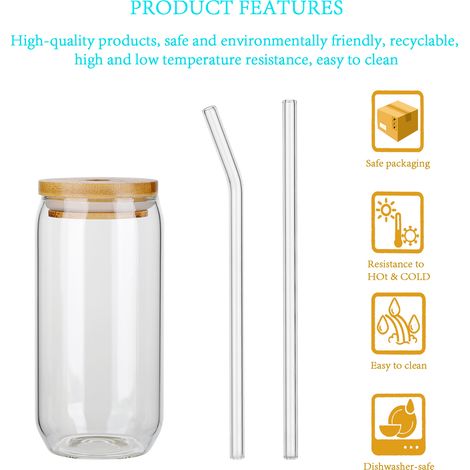 Ensemble de bocaux Mason à large ouverture de 473 ml (16 oz) (1/5)