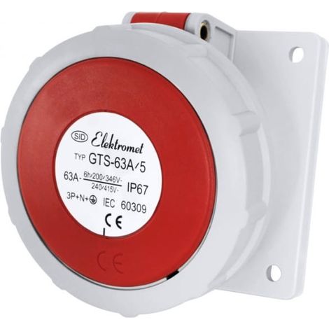 Presa angolare da pannello 63A/400V 5P IP67 6h 3P+N+Z GTS 63/5 921828