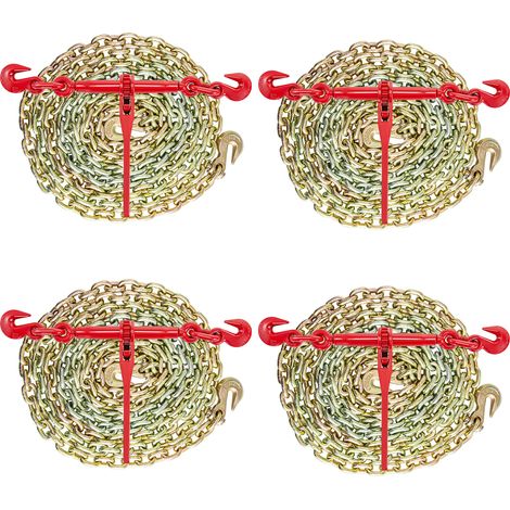 VEVOR Kette und Binder Kit 3/8in-1/2in, Ratsche Last Bindemittel 9215lbs Arbeitsstärke, Ratsche Bindemittel und Ketten, 3/8in x 10ft Ketten mit G70 Haken, für LKW, Tie Down, Schleppen, Abschleppen (1/5)