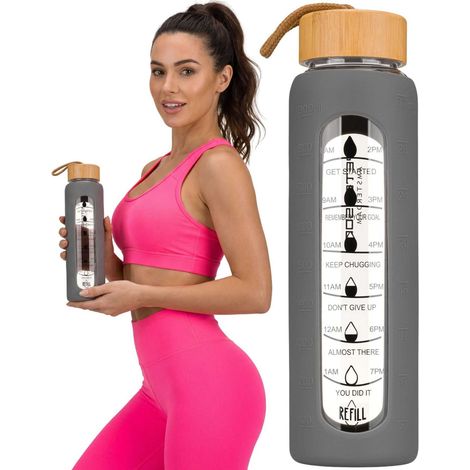 Bottiglia di vetro da 960 ml PTN SBW-01-960-7939 grigia (1/5)
