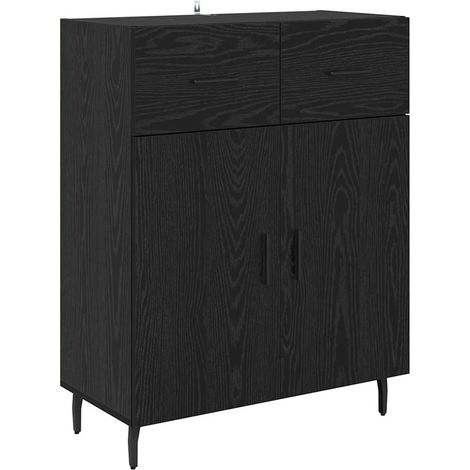Buffet,Meuble de Rangement,Bahut Chêne noir 69,5 x 34 x 90 cm Bois d'ingénierie CFW908167 (1/5)