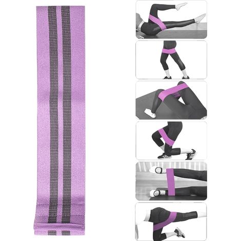 Unisex-Widerstandsband mit rutschfester Oberfläche für Hüfte, Yoga und Fitness (Lila, Größe S)