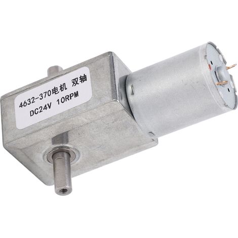 Moteur à engrenage à vis sans fin CC 4632 370, double arbre, aluminium et laiton, mini-turbine pour ventilateur électrique, 24 V CC, 10 tr/min (1/5)