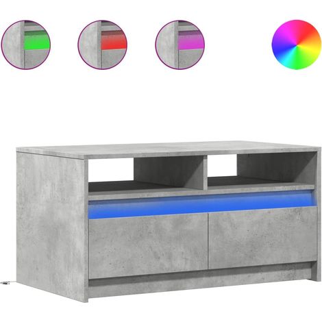 Maison Exclusive - LED-Couchtisch Betongrau Holzwerkstoff