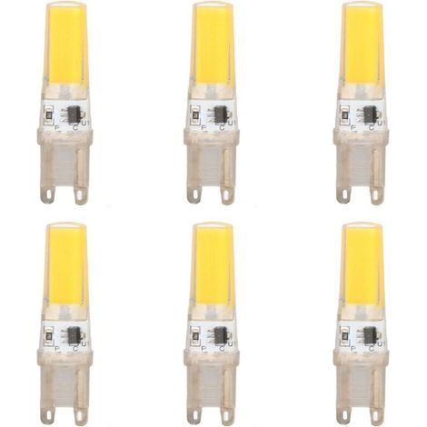 Ampoule LED G9. 9W Halogène Lampe.Cool White 6500k. 500LM G9 LED Sans Scintillement. Dimmable.pour Chambre Salon Cuisine.6PCS [Classe énergétique F] (1/4)