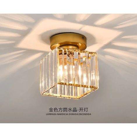 Lustre en cristal nordique moderne (carré doré), style minimaliste (1/5)