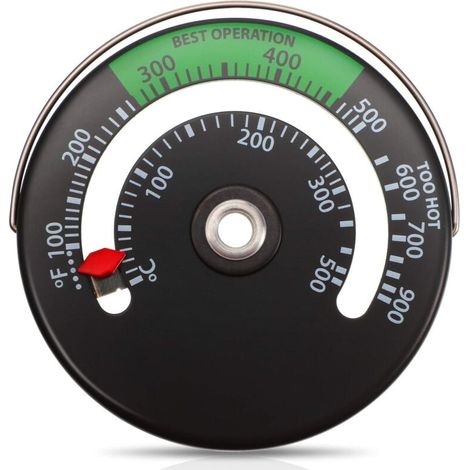 CHOYCLIT Termometro magnetico per stufa Termometro per fuoco per legna da ardere Tubo del camino Forno Misuratore di temperatura (1/4)