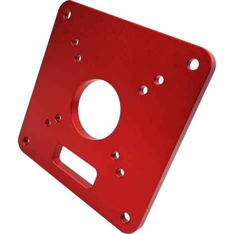 Plaque d'insertion plateau routeur aluminium rouge plateau retournement affleureuse universel pour établi bois travail menuiserie (1/2)