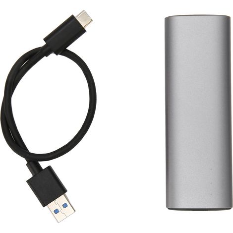 Externes M.2 NVMe/SATA-Gehäuse mit USB 3.2 Gen 2 (10 Gbit/s), kompatibel mit SSDs der Größen 2230 bis 2280, graues Aluminium