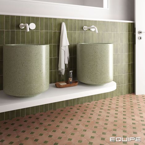 Carrelage effet rustique AL ANDALUS Cabochon Verd - Mat - boîte de 0.13 m2 Cabochon Verd - Mat - boîte de 0.13 m2