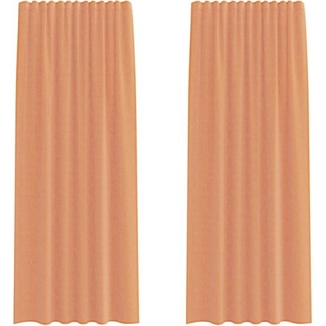 Maison Exclusive - Voile Vorhänge mit Stangentaschen 2 Stk. Terra