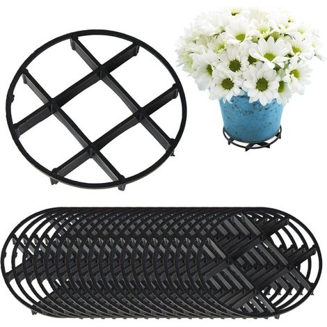 20 Tampons en Plastique pour Trou de Drainage de Pot à Fleurs – Maille Ronde 12 cm pour Bonsaï Jardin et Écrans de Fond de Pot