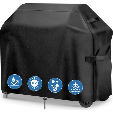 CCYKXAHousse Barbecue imperméable, Bâche Barbecue 147x 61x122cm, Housse Protection Barbecue Exterieur Tissu Oxford Étanche Protection Solaire BBQ Noir (1/5)