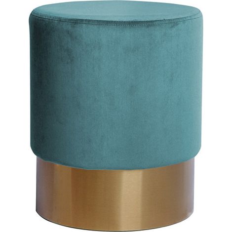 Pouf Nano in Velluto Rosa Antico con Base Oro (1/3)