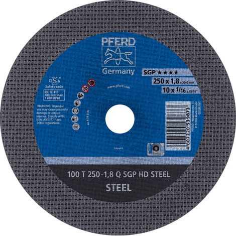 PFERD TOOLS Stationäre Trennscheibe T 250x1,8x30mm "mittelhart" HD STEEL für Stahl 100m/s 20 Stk (1/5)