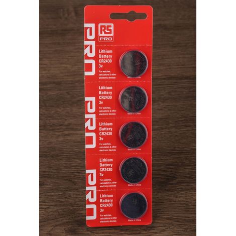 Pile bouton CR2430 RS PRO, 3V, 24.5mm ( Prix pour Paquet de 5 ) (1/3)