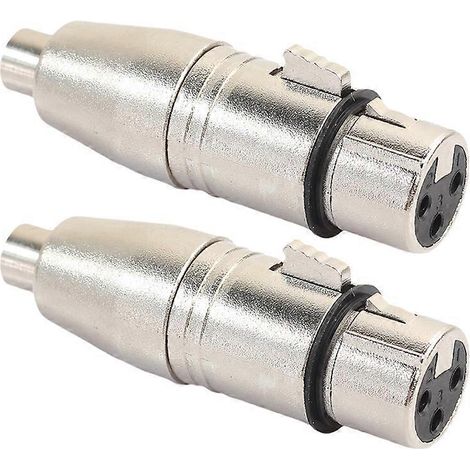 2 Pièces Adaptateur Audio XLR Femelle vers RCA Femelle pour Microphone et Enceintes