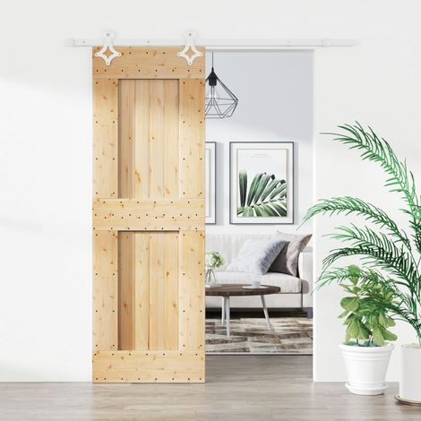 Puerta corredera con herrajes madera maciza de pino 70x210 cm vidaXL (1/5)