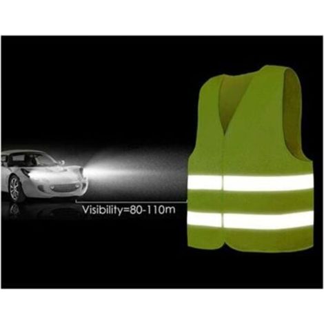 Lot de 10 gilets de sécurité jaune fluo haute visibilité – Gilets de signalisation avec bandes fluorescentes réfléchissantes